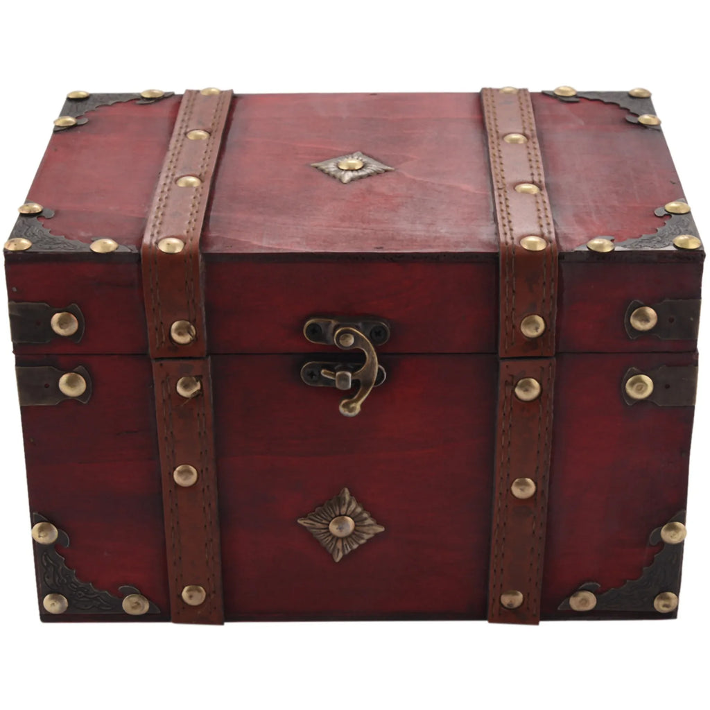Vintage Wooden Storage Box Antique Style Jewelry Organizer Trinket Box