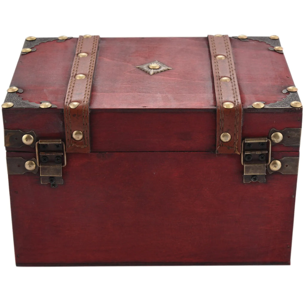 Vintage Wooden Storage Box Antique Style Jewelry Organizer Trinket Box