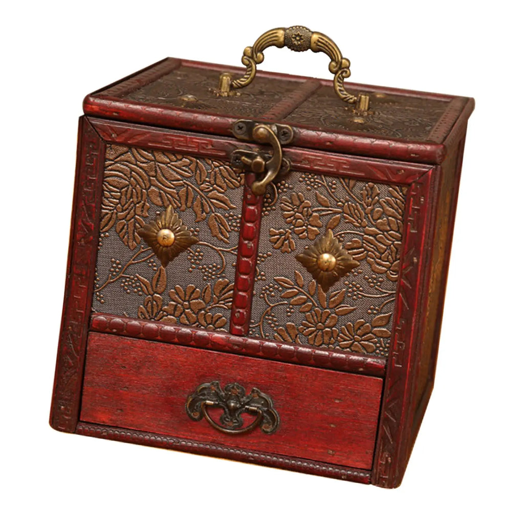 Classic Wooden Jewelry Box with Lock