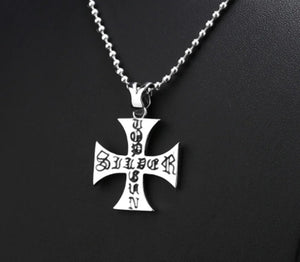 Iron Cross Necklace Pendant Men Women Retro Design