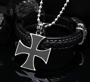 Iron Cross Necklace Pendant Men Women Retro Design