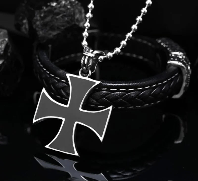 Iron Cross Necklace Pendant Men Women Retro Design