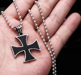 Iron Cross Necklace Pendant Men Women Retro Design