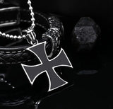 Iron Cross Necklace Pendant Men Women Retro Design