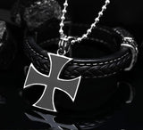 Iron Cross Necklace Pendant Men Women Retro Design