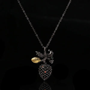 Retro Pine Cone Pendant Necklace Clavicle Chain Series