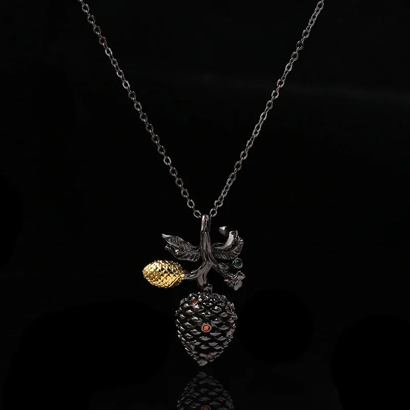 Retro Pine Cone Pendant Necklace Clavicle Chain Series