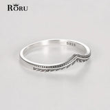 Retro V Shape Vines Finger Rings S925 Sterling Silver for Women Men