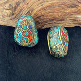 Verdigris Patina Copper Elephant Buddha Horn Charms Pendants
