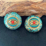 Verdigris Patina Copper Elephant Buddha Horn Charms Pendants