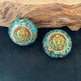 Verdigris Patina Copper Elephant Buddha Horn Charms Pendants