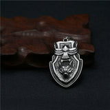 Viking Shield Flying Eagle Wolf Head Pendant Necklace