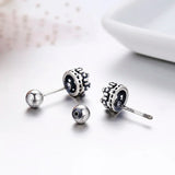 925 Silver CZ Crown Stud Earrings