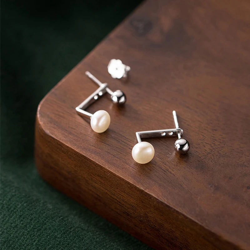 Retro Vintage Stud Earrings 925 Small Silver Earrings For Women