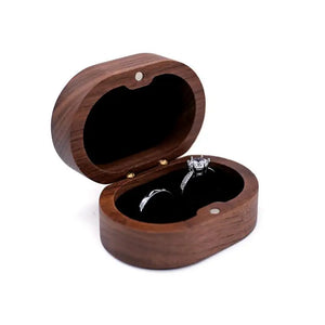 Retro Wedding Wooden Ring Box Necklace Ring Earrings Storage Box