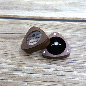 Vintage Wooden Ring Box Necklace Earrings Storage