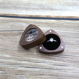 Vintage Wooden Ring Box Necklace Earrings Storage