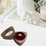 Vintage Wooden Ring Box Necklace Earrings Storage