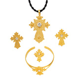 Retro Zircon Cross Pendant Set African Arab Jewelry