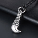 Retro Wolf Tooth Animal Pendant Silver Titanium Steel Pendant Men's