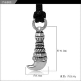 Retro Wolf Tooth Animal Pendant Silver Titanium Steel Pendant Men's