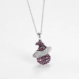 Vintage Witch Wizard 925 Silver CZ Necklaces