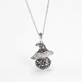 Vintage Witch Wizard 925 Silver CZ Necklaces