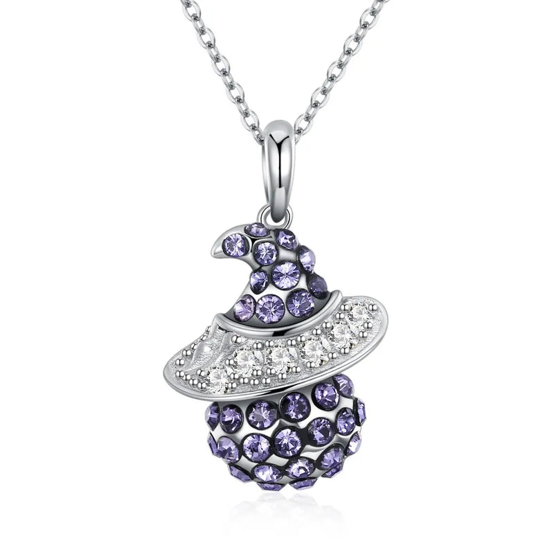 Vintage Witch Wizard 925 Silver CZ Necklaces