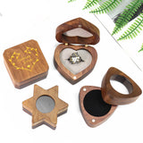 Retro Wood Couple Rings Box Jewelry Organizer Packaging Wooden Heart