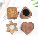 Retro Wood Couple Rings Box Jewelry Organizer Packaging Wooden Heart