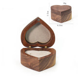 Retro Wood Couple Rings Box Jewelry Organizer Packaging Wooden Heart