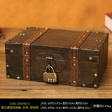 Vintage Wood Jewelry Storage Box with Lock