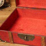Vintage Wood Jewelry Storage Box with Lock