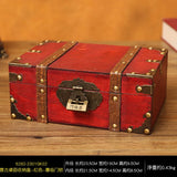 Vintage Wood Jewelry Storage Box with Lock