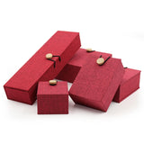 Wooden Buckle Linen Jewelry Box for Gift