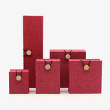 Wooden Buckle Linen Jewelry Box for Gift