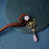 Wooden Chopsticks Style Hair Sticks Flower Headpiece