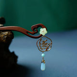 Wooden Chopsticks Style Hair Sticks Flower Headpiece