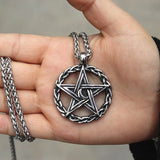 Retro Woven Moon Pentagram Pendant Men's Necklace