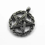 Retro Woven Moon Pentagram Pendant Necklace Men's Sweater Chain