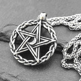 Retro Woven Moon Pentagram Pendant Men's Necklace