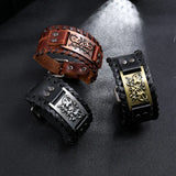 Retro Woven Punk Cowhide Bracelet Alloy Butterfly Men's Leather Bracelet