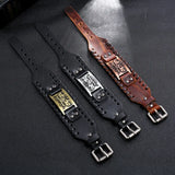 Retro Woven Punk Cowhide Bracelet Alloy Butterfly Men's Leather Bracelet