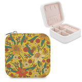 Floral Pattern Jewelry Storage Box Rotating Organizer