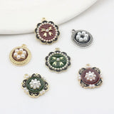 Enamel Daisy Flowers Charms Pendant 6pcs/lot DIY Necklace Jewelry Making