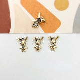 Vintage Alloy 3D Bear & Rabbit Pendant Jewelry Keychain Material