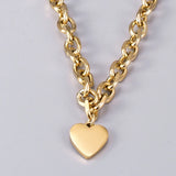 Retro Bee Letters Peach Heart Love Beads Necklace