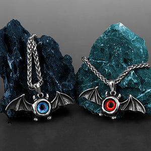 Retro Bat Eye Pendant Unisex 316L Stainless Steel Necklace Jewelry