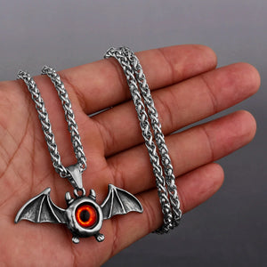 Retro Bat Eye Pendant Unisex 316L Stainless Steel Necklace Jewelry