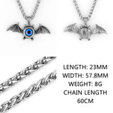 Retro Bat Eye Pendant Unisex 316L Stainless Steel Necklace Jewelry